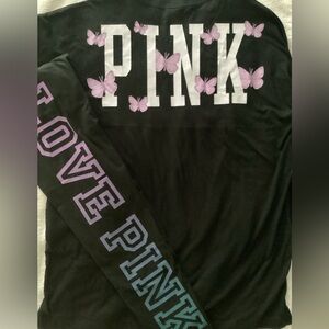 Victoria’s Secret LOVE PINK Butterflies Shirt M Ombré Leggings L NWT